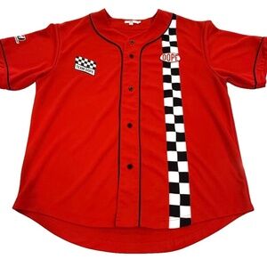 Dope Couture Racing Shirt Red w/Racing Stripes Button Down; Streetwear; 2XL